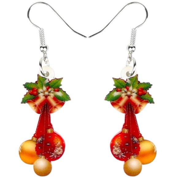 Jewelry - Christmas Ornament Dangle Balls Acrylic Earrings